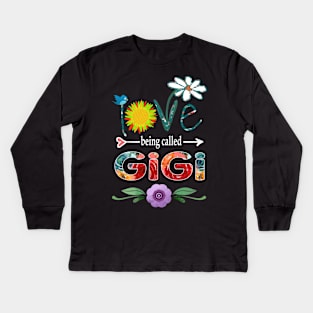 gigi i love being called gigi Kids Long Sleeve T-Shirt